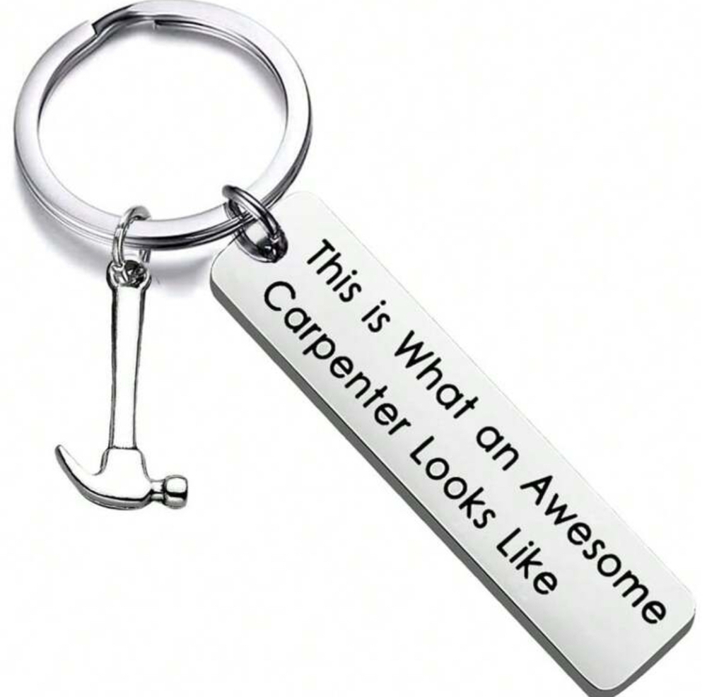 3/$25 This Is What An Awesome Carpenter Looks Like Hammer Stainless Keychain NEW